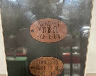 Antique Leather Oil Barrel Plates