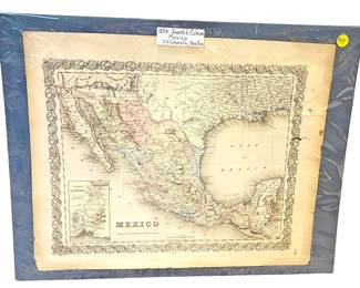 1854 Joseph H Colton Mexico Map