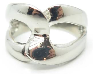 Simple Cross Over Looped Sterling Ring