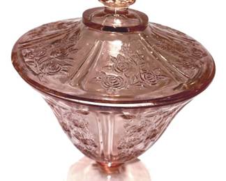 Federal Pink Sharon Candy Jar With Lid