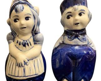 Vintage Delft Ceramic Boy Girl Shakers