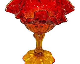 Vintage MCM Amberina Glass Vase