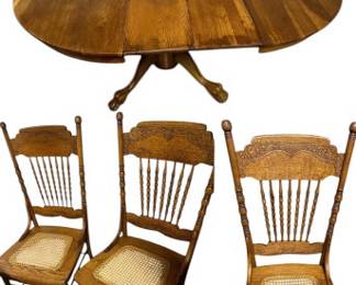 Vintage Oak Dining Table Chairs