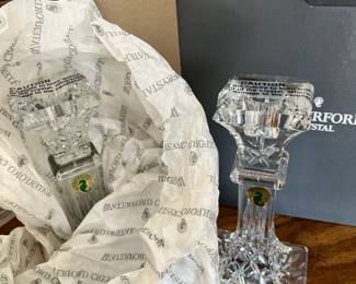 PAIR of Waterford candlesticks NEVER USED