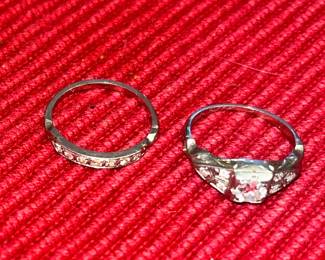 1936 wedding set of white gold and diamonds 