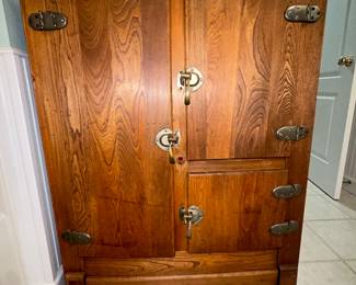 Very Nice Oak Ice Box converted to a bar cabinet. 