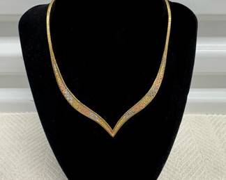 14K Gold Italian Tri-Color Necklace