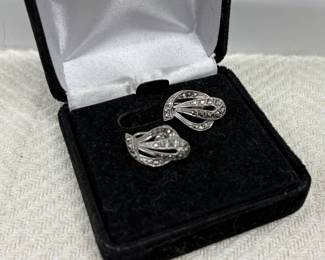Vintage Silver Marcasite Earrings