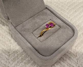 Vintage 14K Gold Pink Sapphire Ring