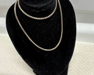 Sterling Silver Box Link Necklace