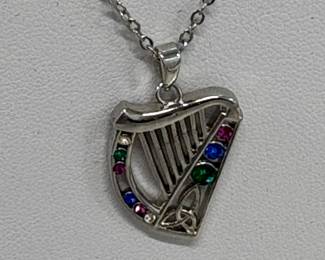 Solvar Celtic Harp Necklace