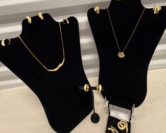 Vintage Monet Goldtone & Ecru Jewelry Collection