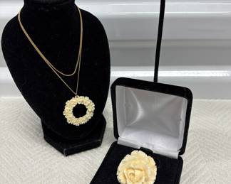 Vintage Carved Bone Jewelry Collection