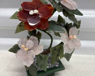 Jade, Rose Quartz & Carnelian Tree