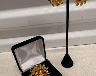 Vintage Boucher Designer Brooch & Earring Set