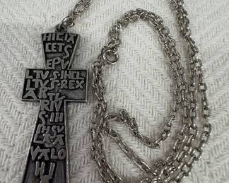 Solid Pewter King Arthur’s Cross Necklace