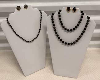 Vintage Monet Black & Goldtone Jewelry Collection