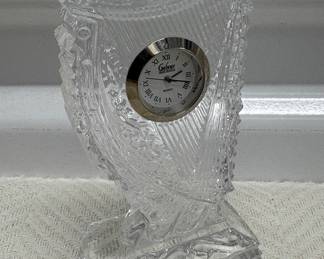 Irish Galway Crystal Harp Clock