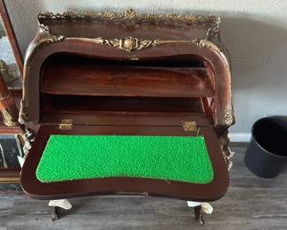 Elegant Louis XV Style Kingwood and Marquetry Bureau de Dame