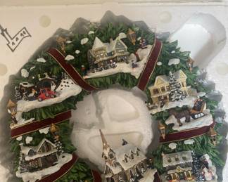 Thomas kinkade lighted wreath