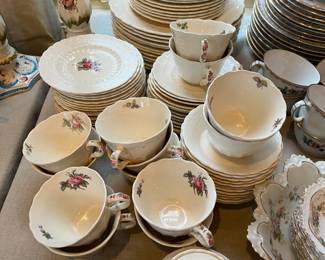 Spode "Billingsley Rose" set of china set for sale during in-person shopping Friday and Saturday.  