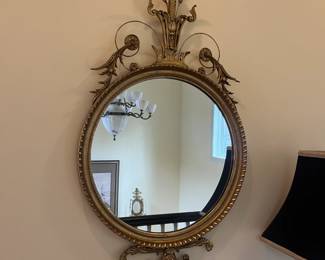 $370. Antique or vintage gilded framed mirror.  22.5" w x 44.5"h.  Available for online purchase per the instructions on the sale details page, pickup is during in-person shopping hours.