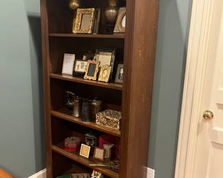 $130. Wood . bookcase the right scale for most rooms  36.5 inches wide by 13 inches deep by 72.25 inches high. Available for online purchase per the instructions on the sale details page, pickup is during in-person shopping hours.