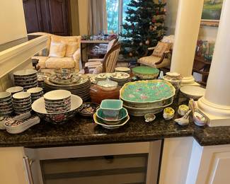 Crystal, silver plate and china collections available for purchase during in-person shopping on Friday and Saturday