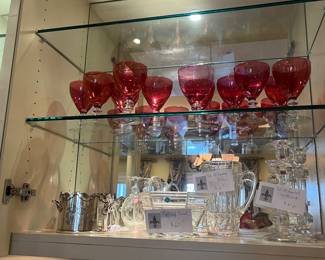Crystal and china collections available for purchase during in-person shopping on Friday and Saturday