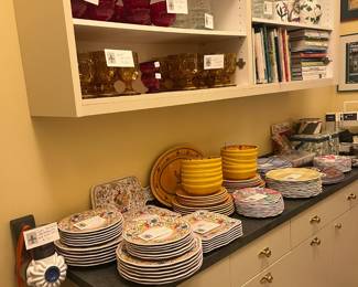 Melamine and other outdoor dinnerware.Available for in person shopping Friday and Saturday.