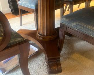 A view of one of the two pedestals that hold the table up