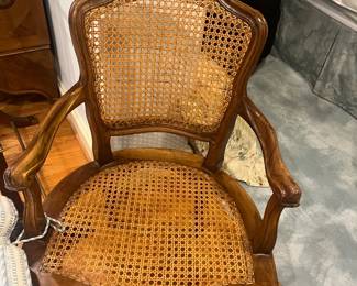 A view of the caning without the cushion