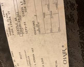 label underneath the chair.