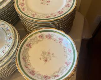 R. Delinieres Limoges 19th century china -  12 dinner, 12 bowls.  For sale during in person shopping hours