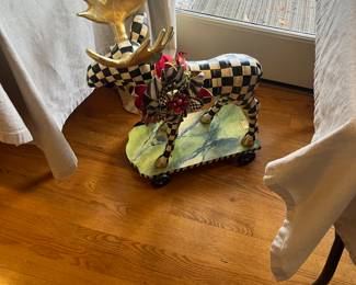 $600.  Mackenzie Childs Moose. Available for online purchase per the instructions on the sale details page, pickup is during in-person shopping hours.