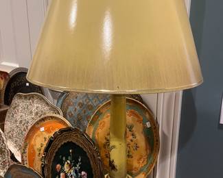 $240. Yellow painted table lamps - a pair!   Available for online purchase per the instructions on the sale details page, pickup is during in-person shopping hours.