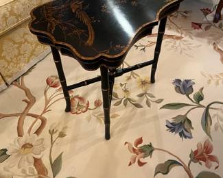 $220  Painted black table - cocktail or end table.  24"w x16.5"d x 24"h. Available for online purchase per the instructions on the sale details page, pickup is during in-person shopping hours.