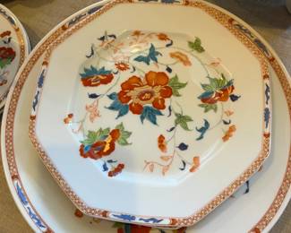 $130 Cerelene Limoges Hokusai set for two.  Set consists of a dinner plate, octagonal salad plate and cup and saucer.  Plus an extra bowl. For sale during in-person shopping Friday and Saturday.  