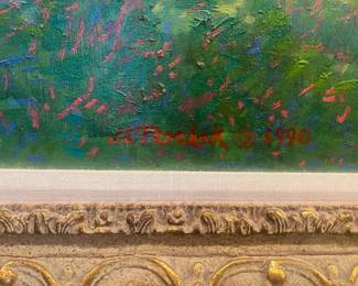 A close-up of the artist signature