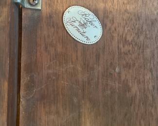 The Baker Furniture plaque.