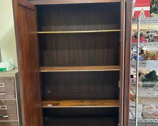 inside view of the armoire- a storage favorite!