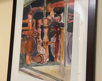 $240. "Gas Works Whimsey" original watercolor by Phylllis Ray. 28" x 21" Available for online purchase per the instructions on the sale details page, pickup is during in-person shopping hours.