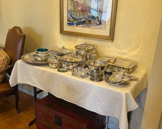 Crystal, silver plate and china collections available for purchase during in-person shopping on Friday and Saturday