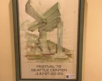 Festival "72 framed poster by Klaus Oldenburg signature. for in person shopping Friday and Saturday.
