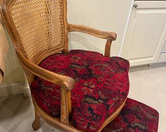 another view of the chair and footstool sold together