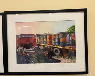 $240. Original painting by Phyllis Ray  -27.5"w x 21.25"h.  Available for online purchase per the instructions on the sale details page, pickup is during in-person shopping hours.