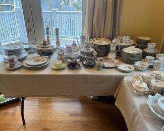 Crystal, silver plate and china collections available for purchase during in-person shopping on Friday and Saturday
