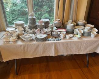 Crystal, silver plate and china collections available for purchase during in-person shopping on Friday and Saturday