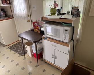 microwave; microwave cart; side table