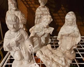 Vintage ceramic nativity set